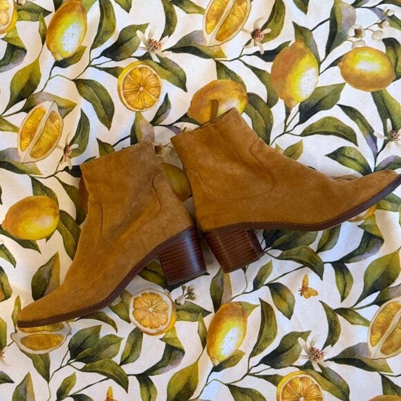 MODERN Faux Suede 'J.Crew' western faux suede boots ~ Golden Brandy #BU522 - Picture 7 of 13
